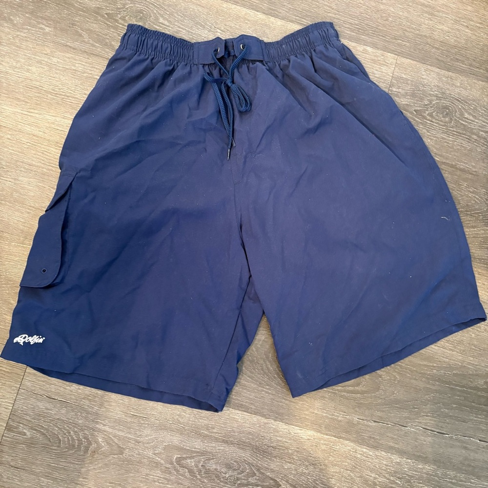 Dolfin Men’s Large Dark Blue Swimwear with White Mesh